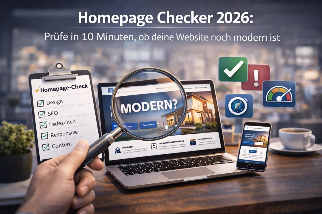 Homepage Checker 2026: Prüfe in 10 Minuten, ob deine Website noch modern ist