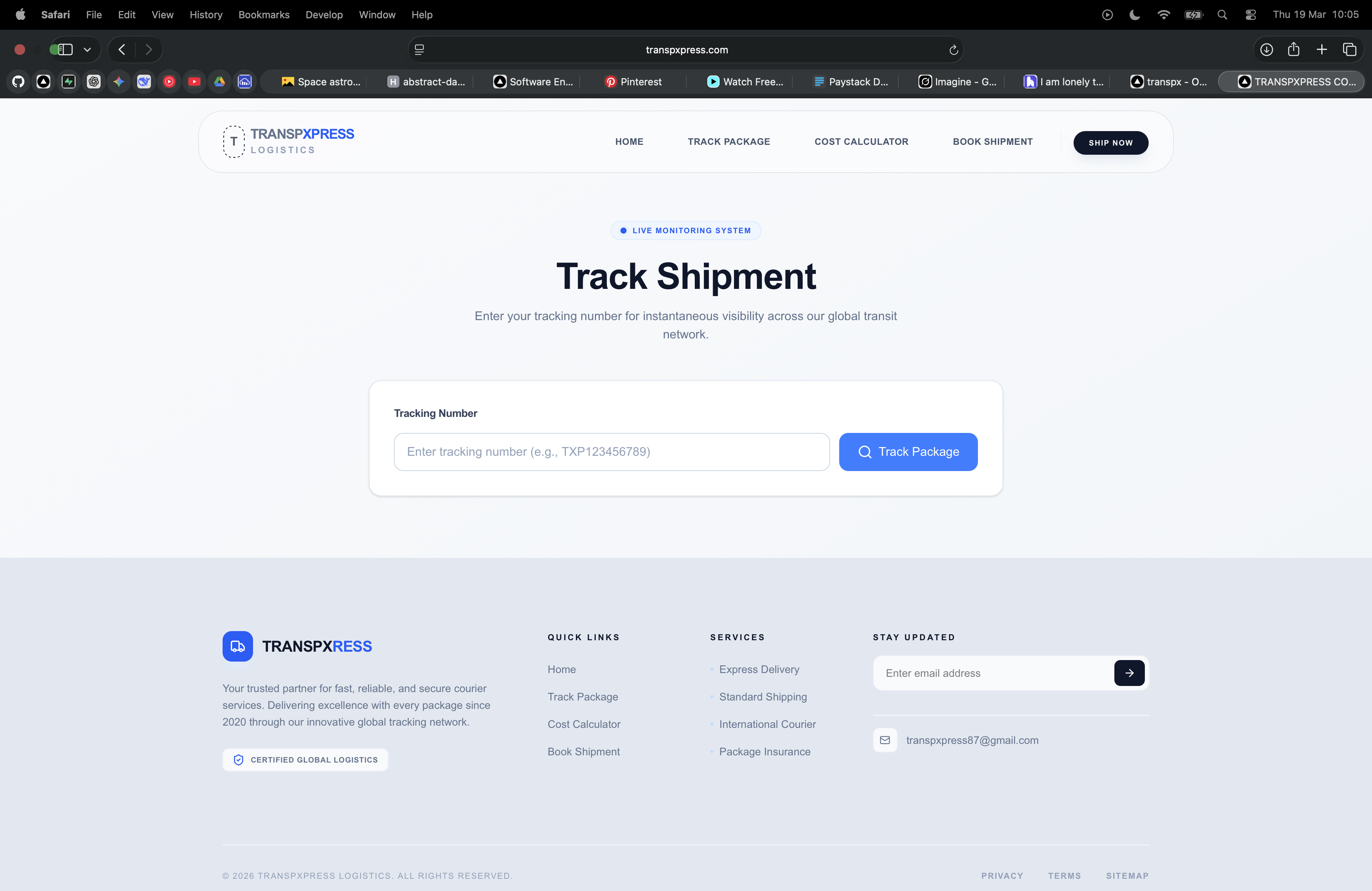 Transpxpress project screenshot 2: Showcasing the user interface and design