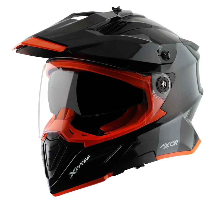 Dual Visor Helmet | Axor X‑Cross Black Orange | Price in Nepal