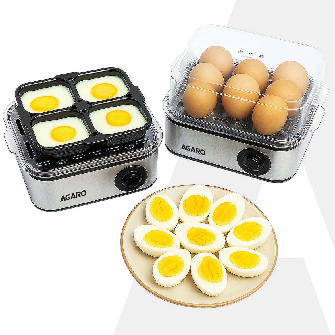 AGARO Grand 2-in-1 Egg Boiler & Poacher 500W | 8 Egg Capacity - Nepal