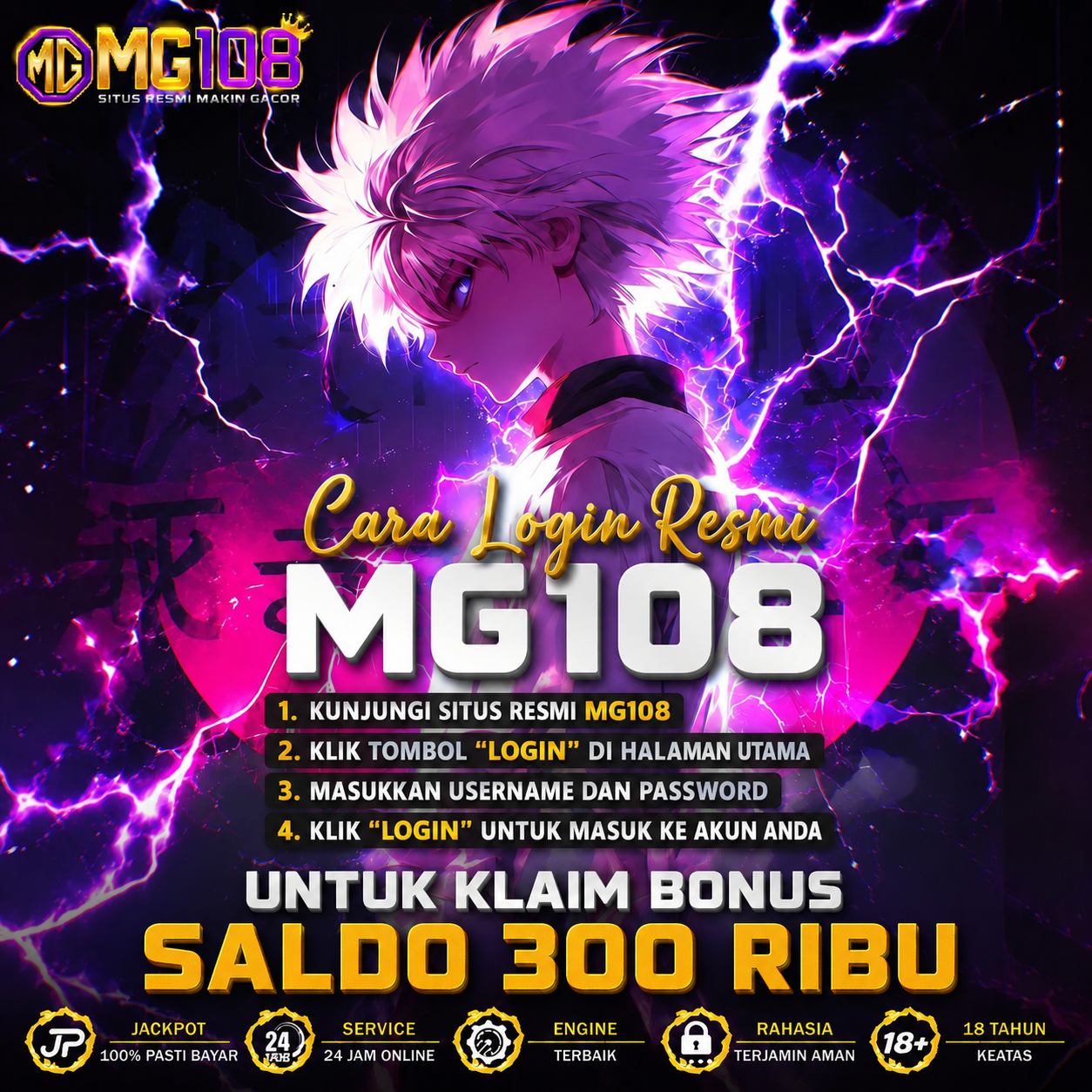  Cara Login Resmi MG108 Untuk Klaim Bonus Saldo 300 Ribu