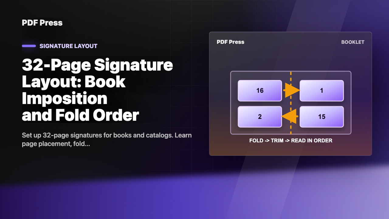 32-Page Signature Layout: Book Imposition and Fold Order cover illustration