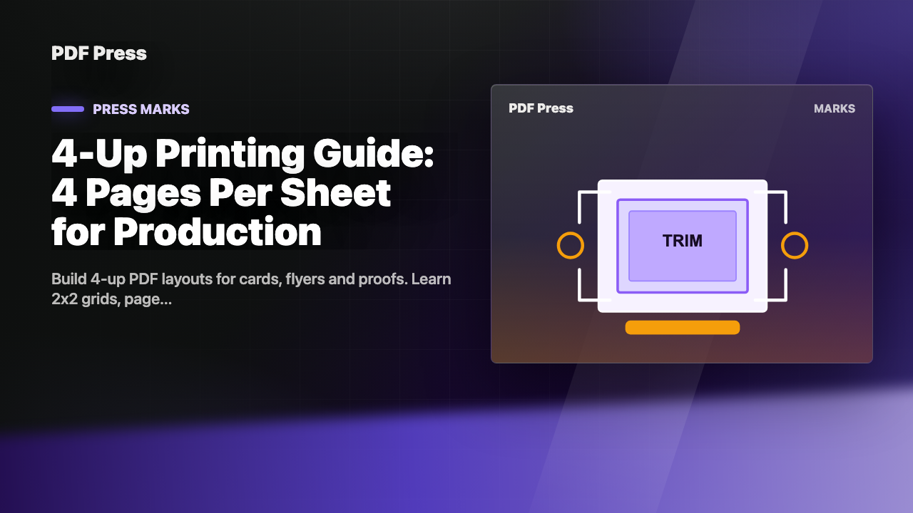 4-Up Printing Guide: 4 Pages Per Sheet for Production cover illustration