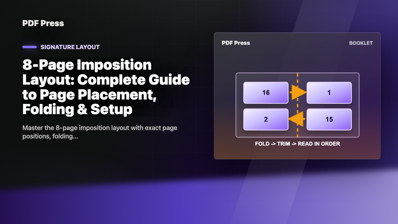 8-Page Imposition Layout: Complete Guide to Page Placement, Folding & Setup cover illustration