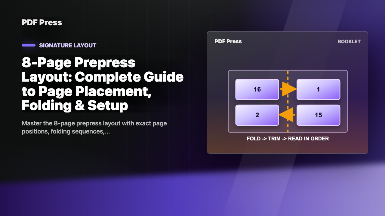 8-Page Prepress Layout: Complete Guide to Page Placement, Folding & Setup cover illustration