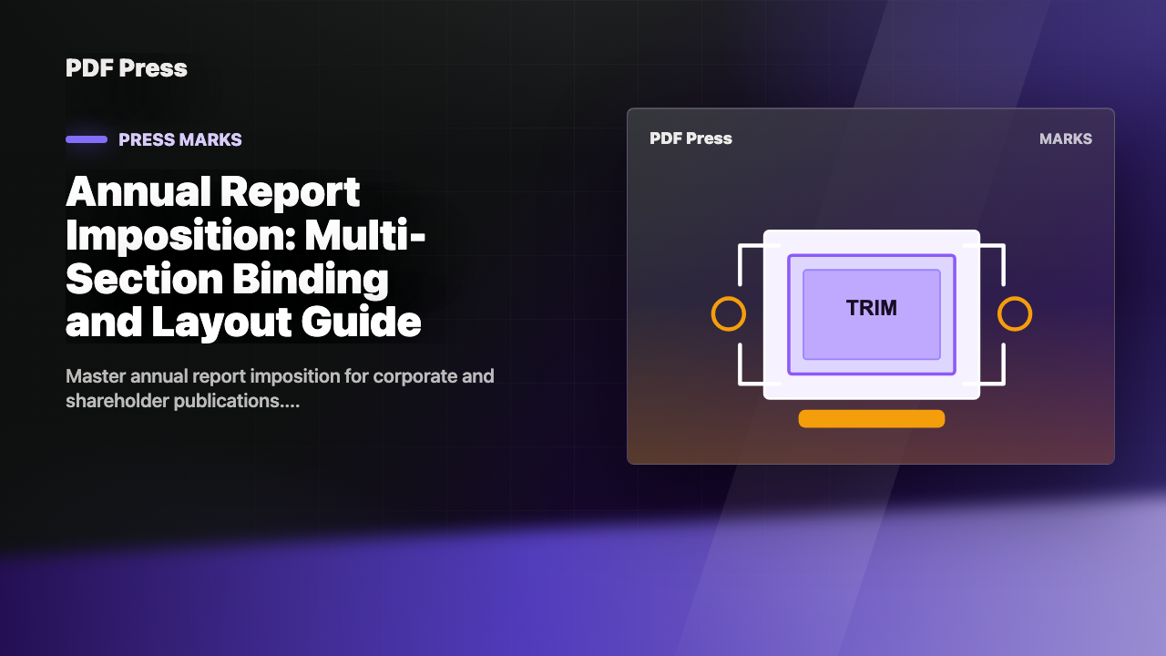 Annual Report Imposition: Multi-Section Binding and Layout Guide cover illustration