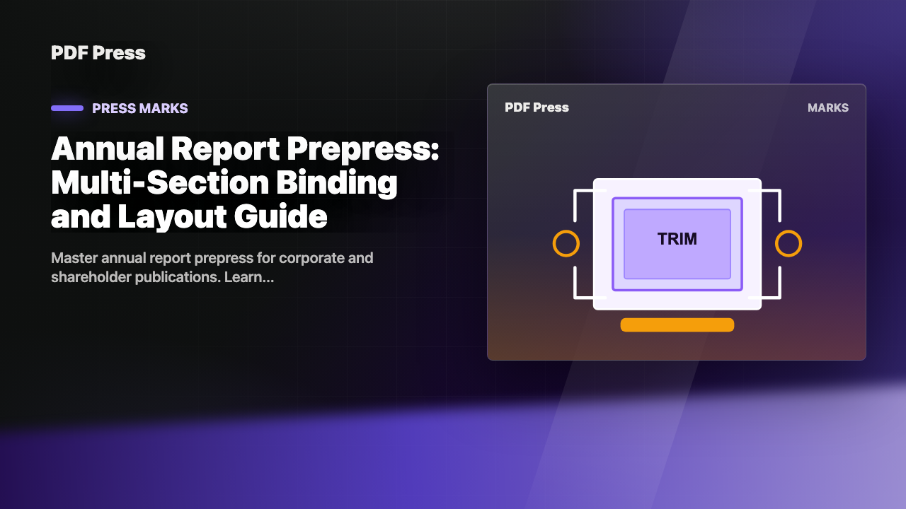 Annual Report Prepress: Multi-Section Binding and Layout Guide cover illustration