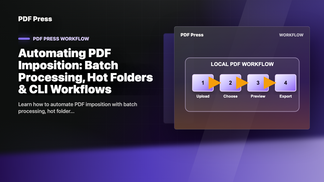 Automating PDF Imposition: Batch Processing, Hot Folders & CLI Workflows cover illustration