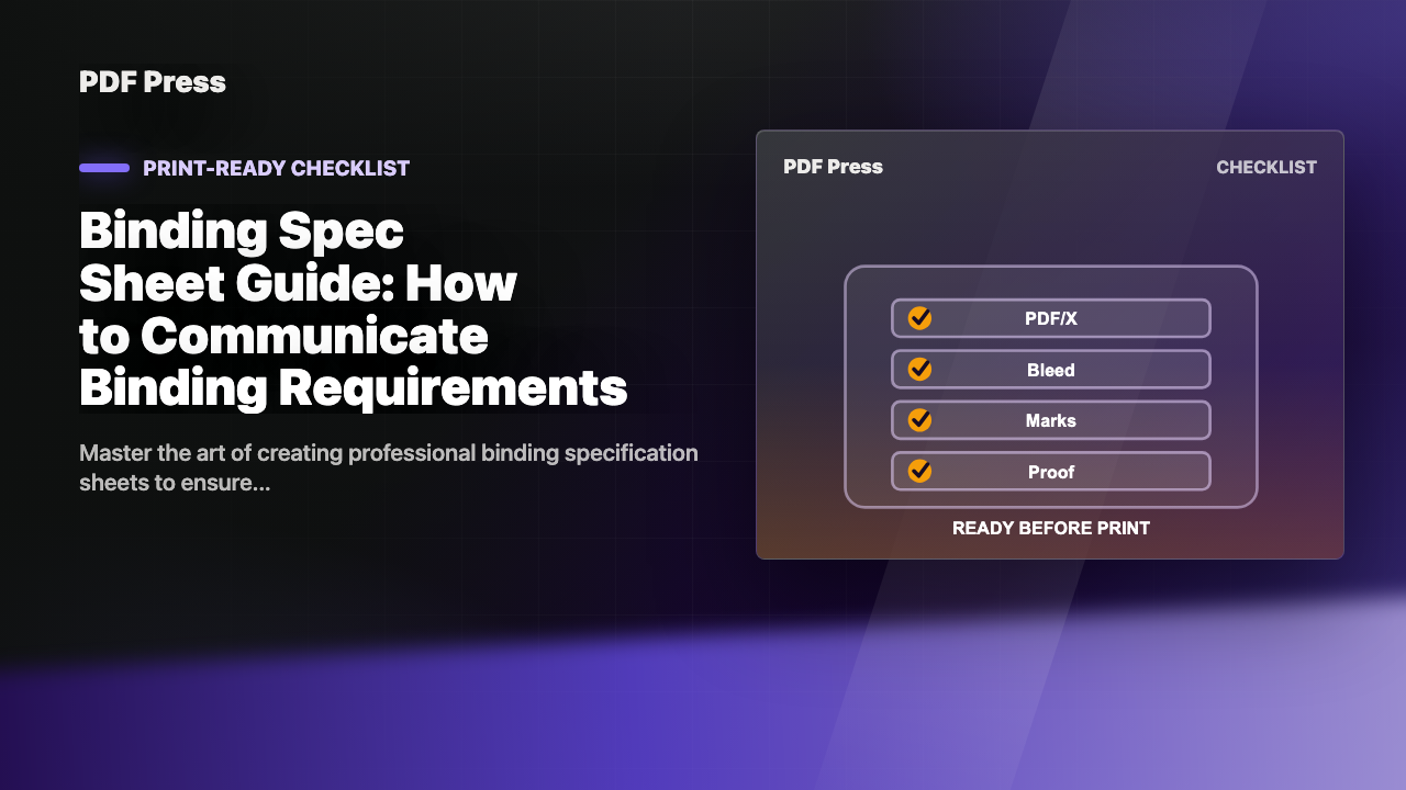 Binding Spec Sheet Guide: How to Communicate Binding Requirements cover illustration