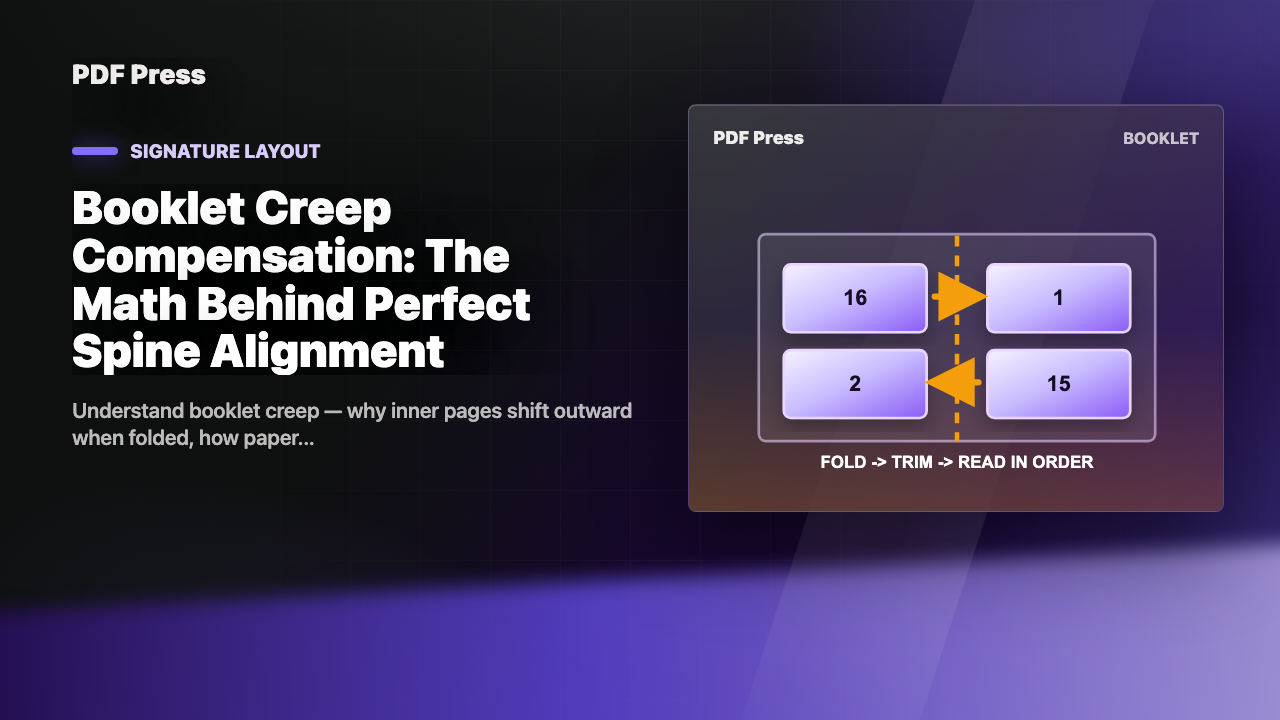 Booklet Creep Compensation: The Math Behind Perfect Spine Alignment cover illustration