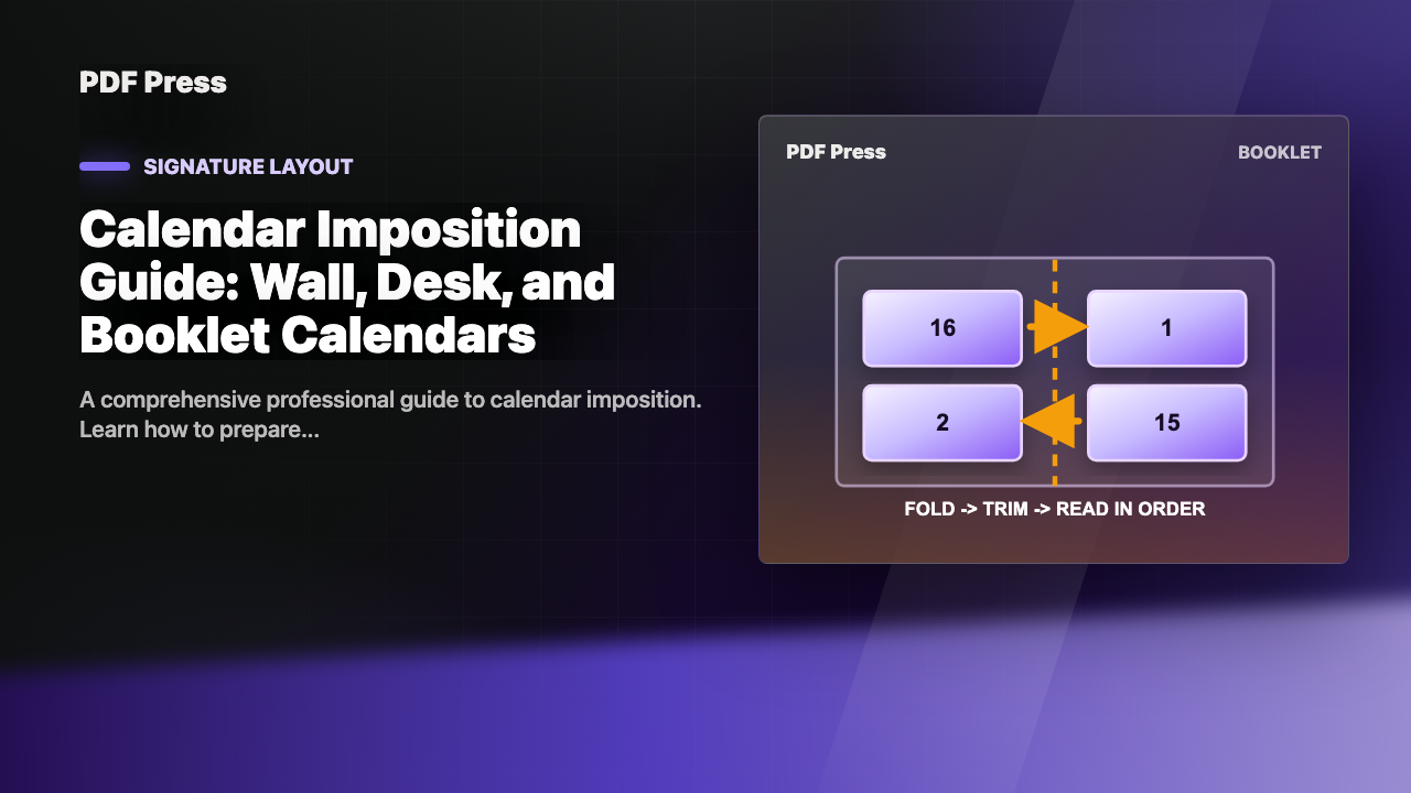 Calendar Imposition Guide: Wall, Desk, and Booklet Calendars cover illustration