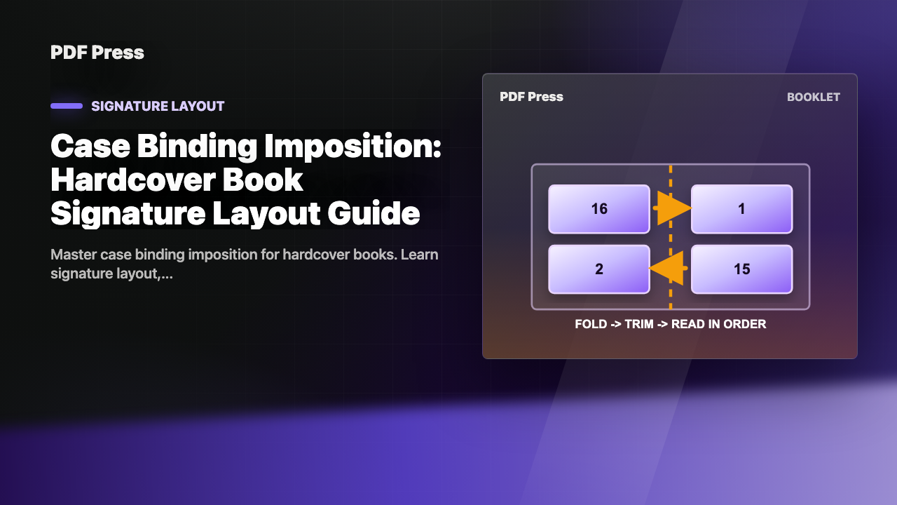 Case Binding Imposition: Hardcover Book Signature Layout Guide cover illustration