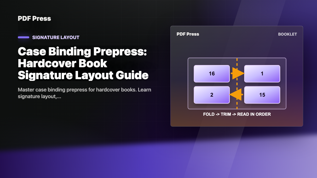 Case Binding Prepress: Hardcover Book Signature Layout Guide cover illustration