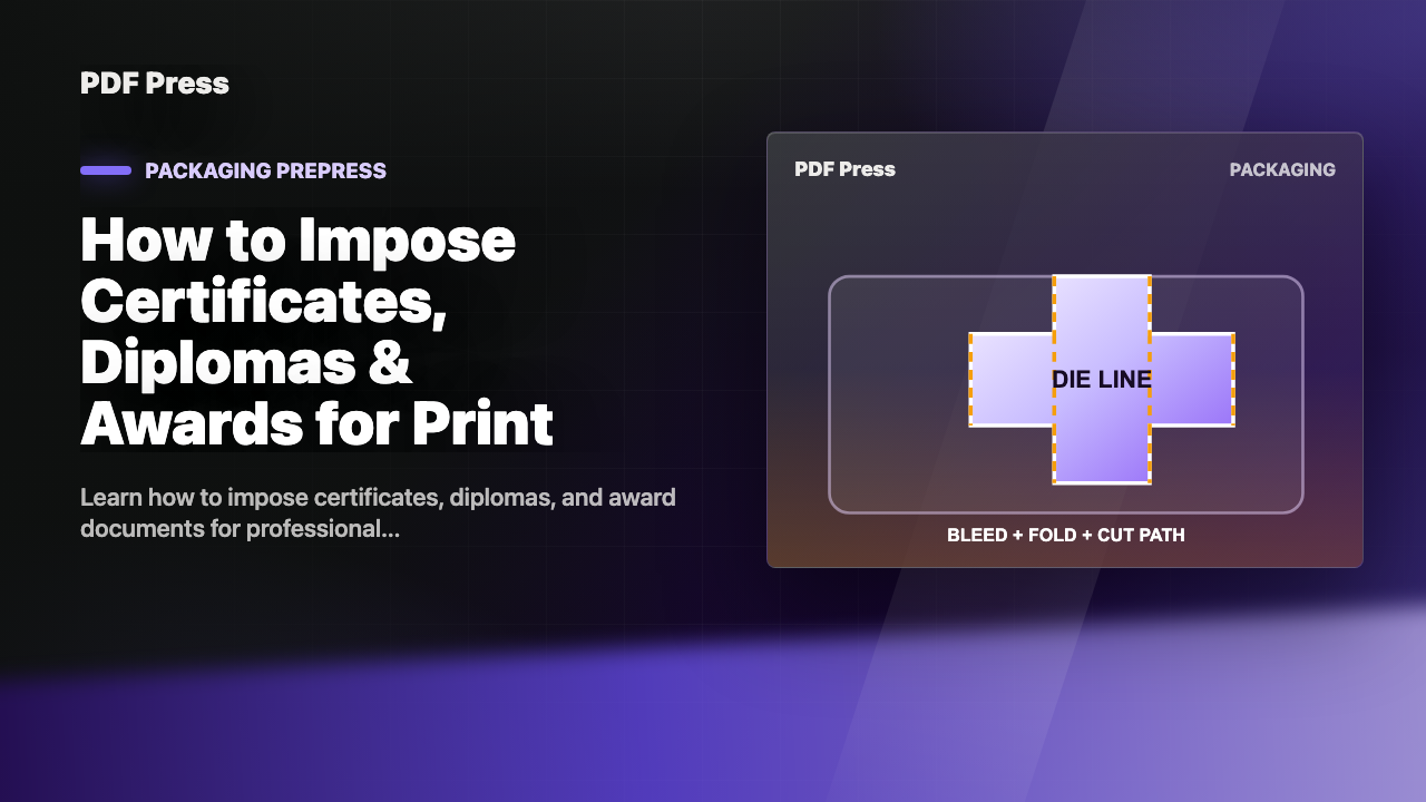 How to Impose Certificates, Diplomas & Awards for Print cover illustration