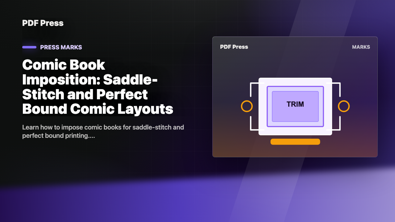 Comic Book Imposition: Saddle-Stitch and Perfect Bound Comic Layouts cover illustration