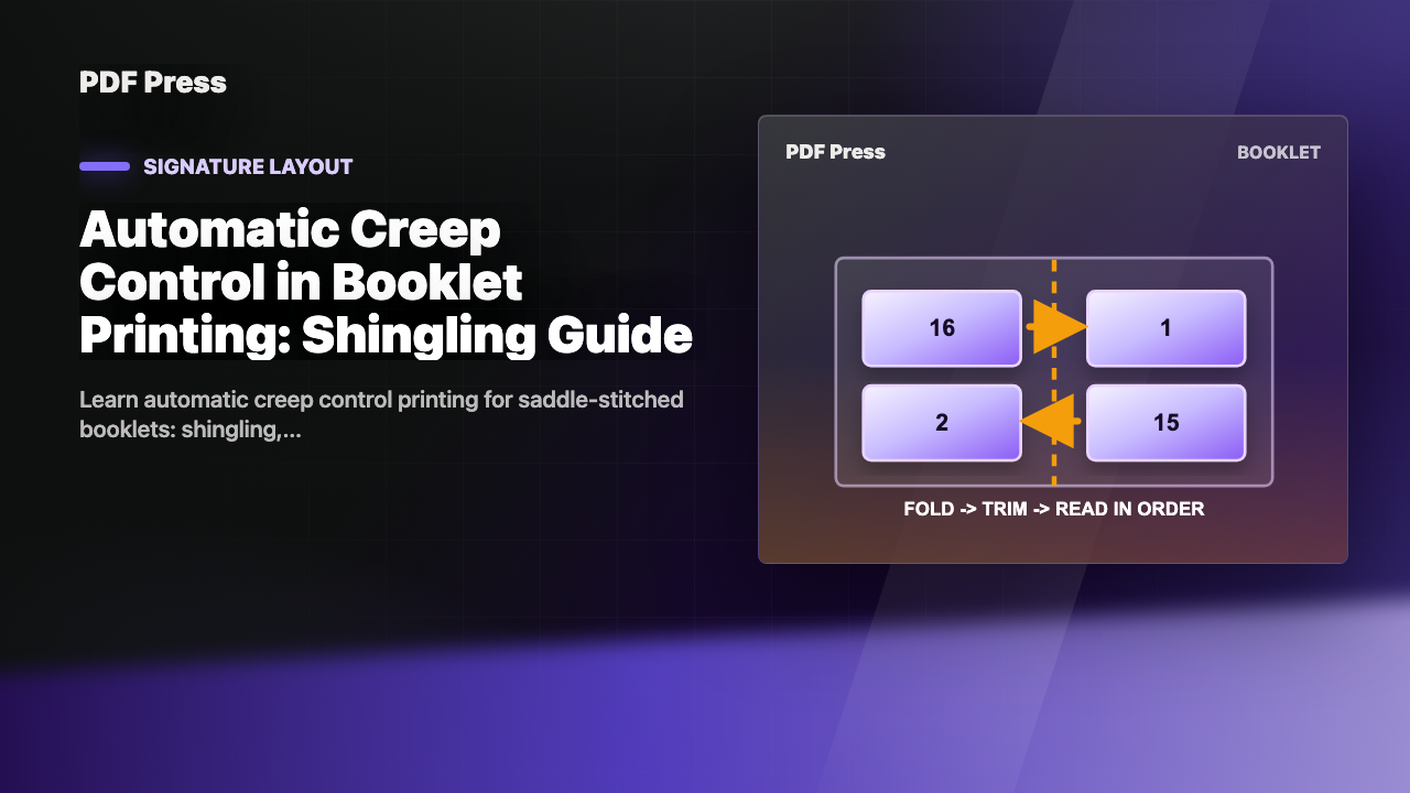 Automatic Creep Control in Booklet Printing: Shingling Guide cover illustration