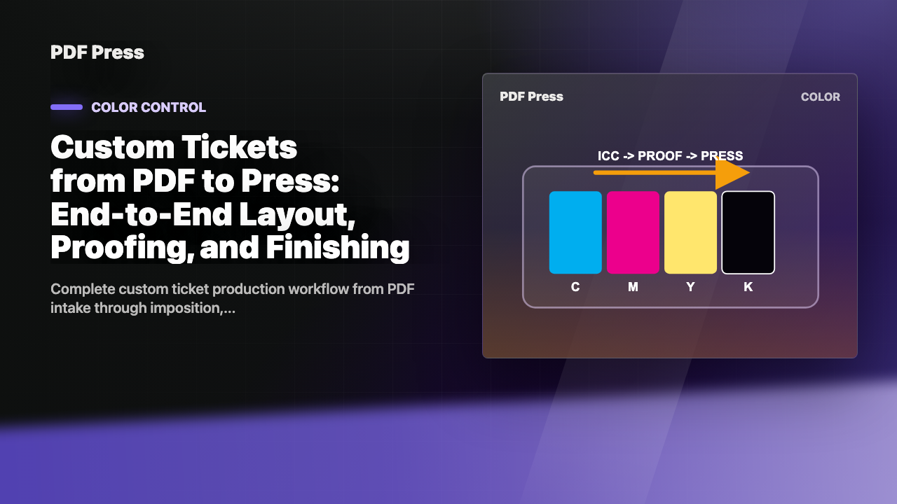 Custom Tickets from PDF to Press: End-to-End Layout, Proofing, and Finishing cover illustration