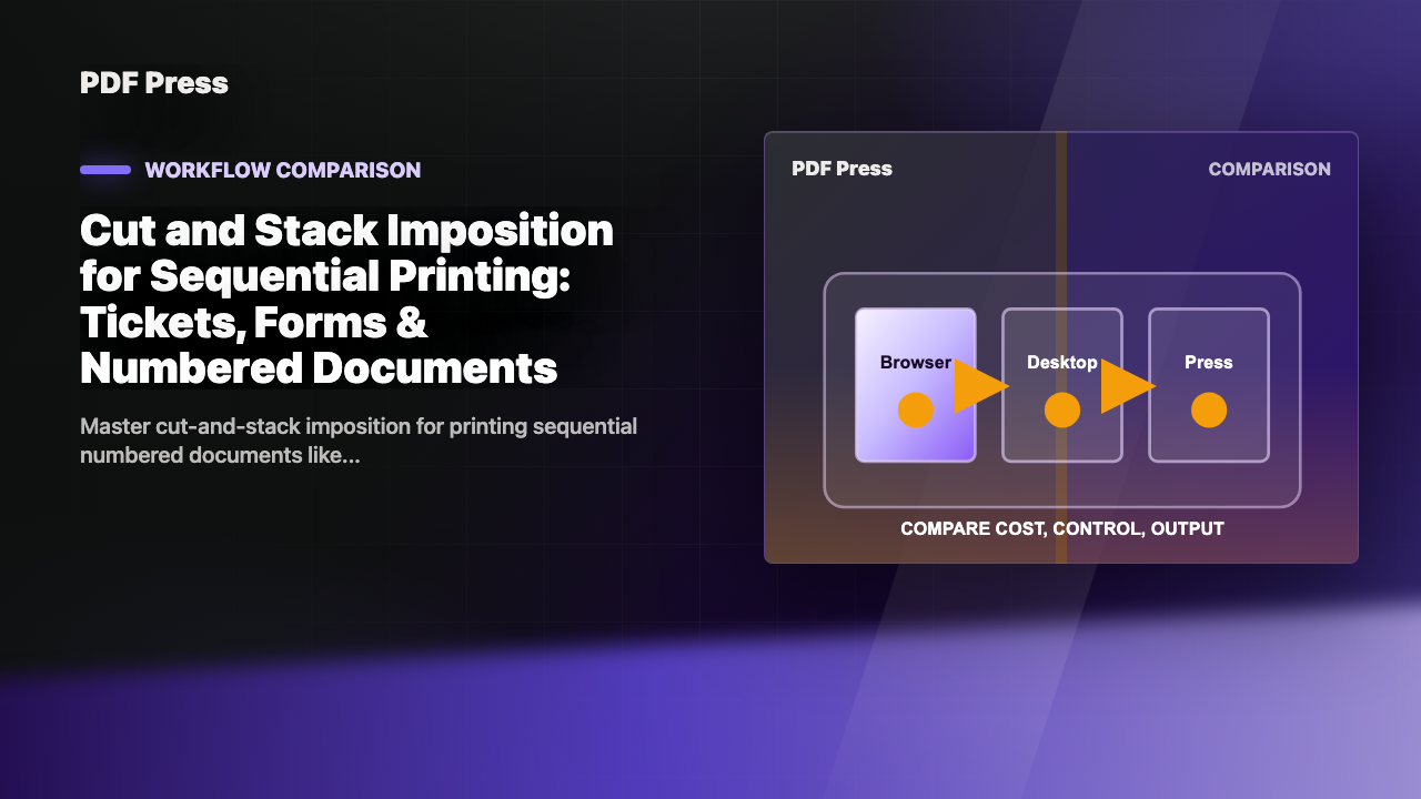 Cut and Stack Imposition for Sequential Printing: Tickets, Forms & Numbered Documents cover illustration