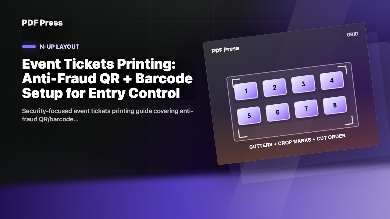Event Tickets Printing: Anti-Fraud QR + Barcode Setup for Entry Control cover illustration