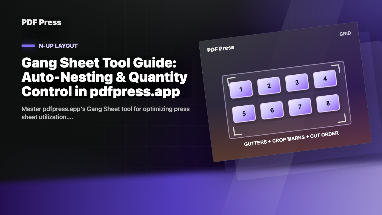 Gang Sheet Tool Guide: Auto-Nesting & Quantity Control in pdfpress.app cover illustration