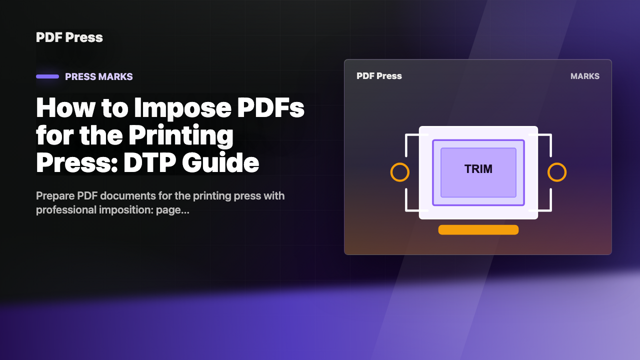 How to Impose PDFs for the Printing Press: DTP Guide cover illustration