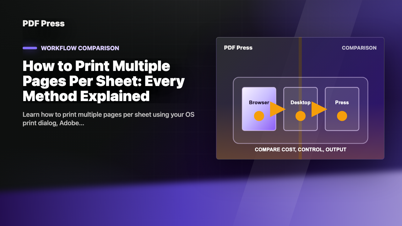 How to Print Multiple Pages Per Sheet (2-Up, 4-Up) — Free cover illustration