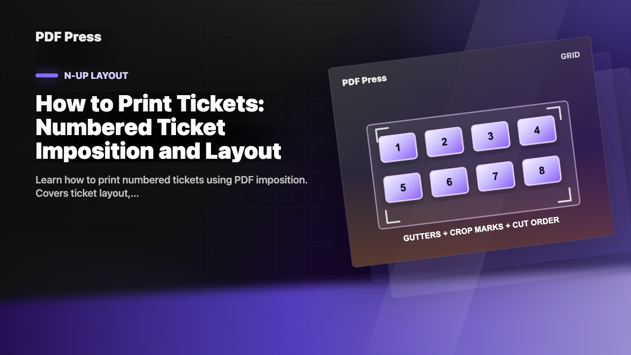 How to Print Tickets: Numbered Ticket Imposition and Layout cover illustration