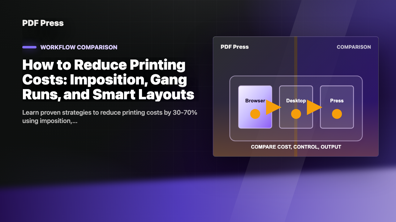 How to Reduce Printing Costs: Imposition, Gang Runs, and Smart Layouts cover illustration