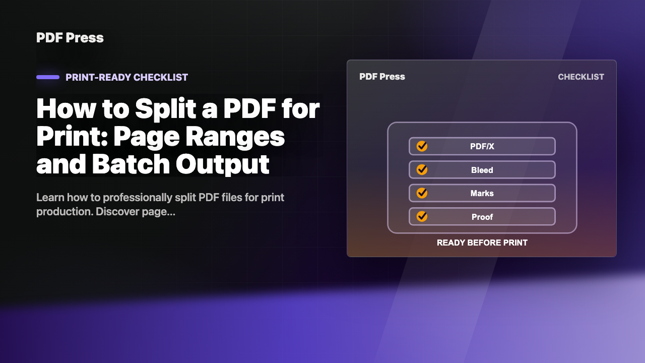 How to Split a PDF for Print: Page Ranges and Batch Output cover illustration