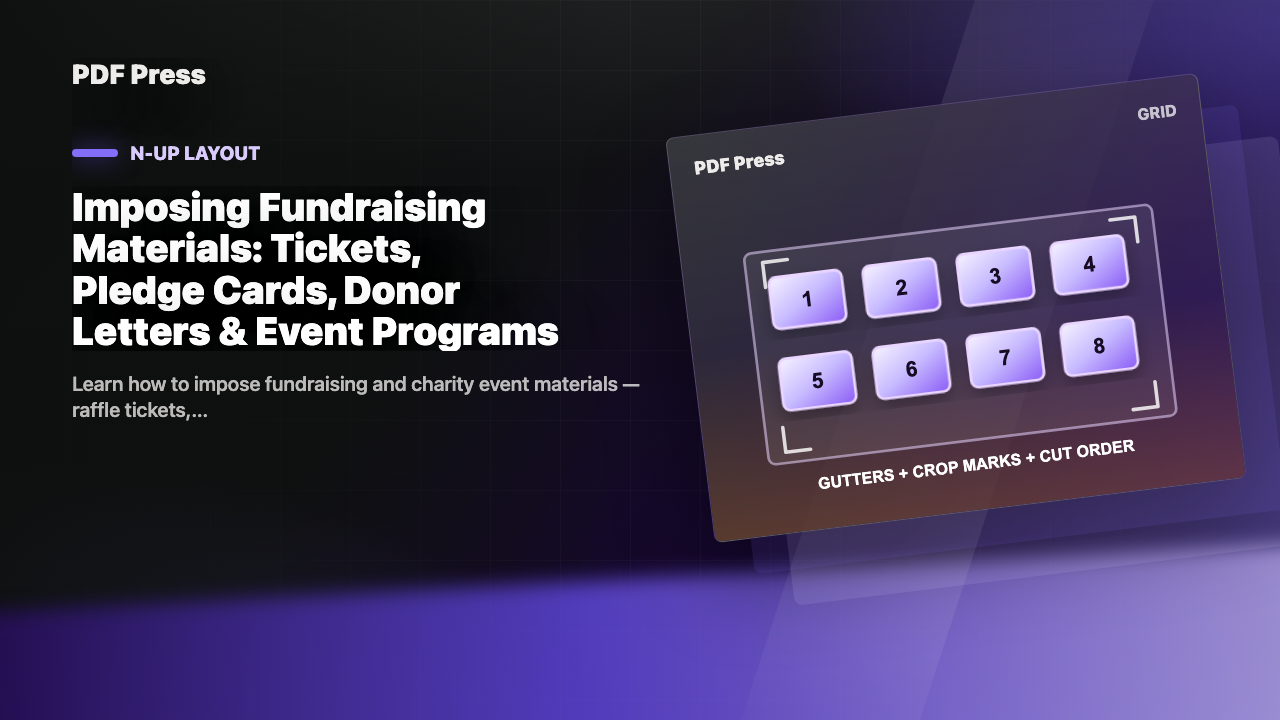 Imposing Fundraising Materials: Tickets, Pledge Cards, Donor Letters & Event Programs cover illustration