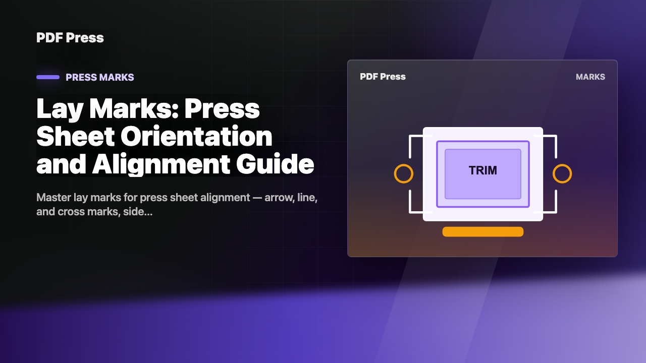 Lay Marks: Press Sheet Orientation and Alignment Guide cover illustration