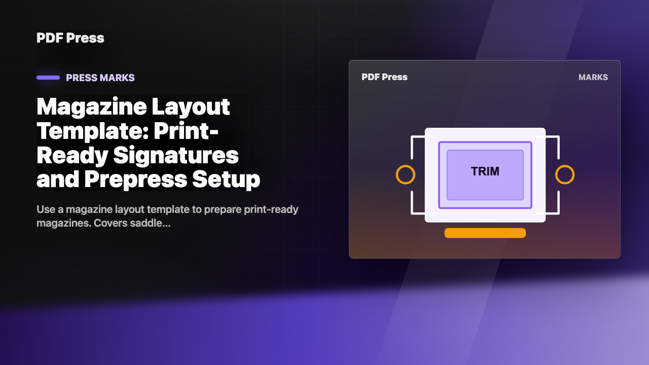 Magazine Layout Template: Print-Ready Signatures and Prepress Setup cover illustration
