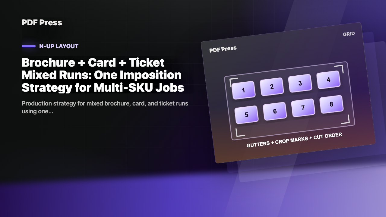 Brochure + Card + Ticket Mixed Runs: One Imposition Strategy for Multi-SKU Jobs cover illustration