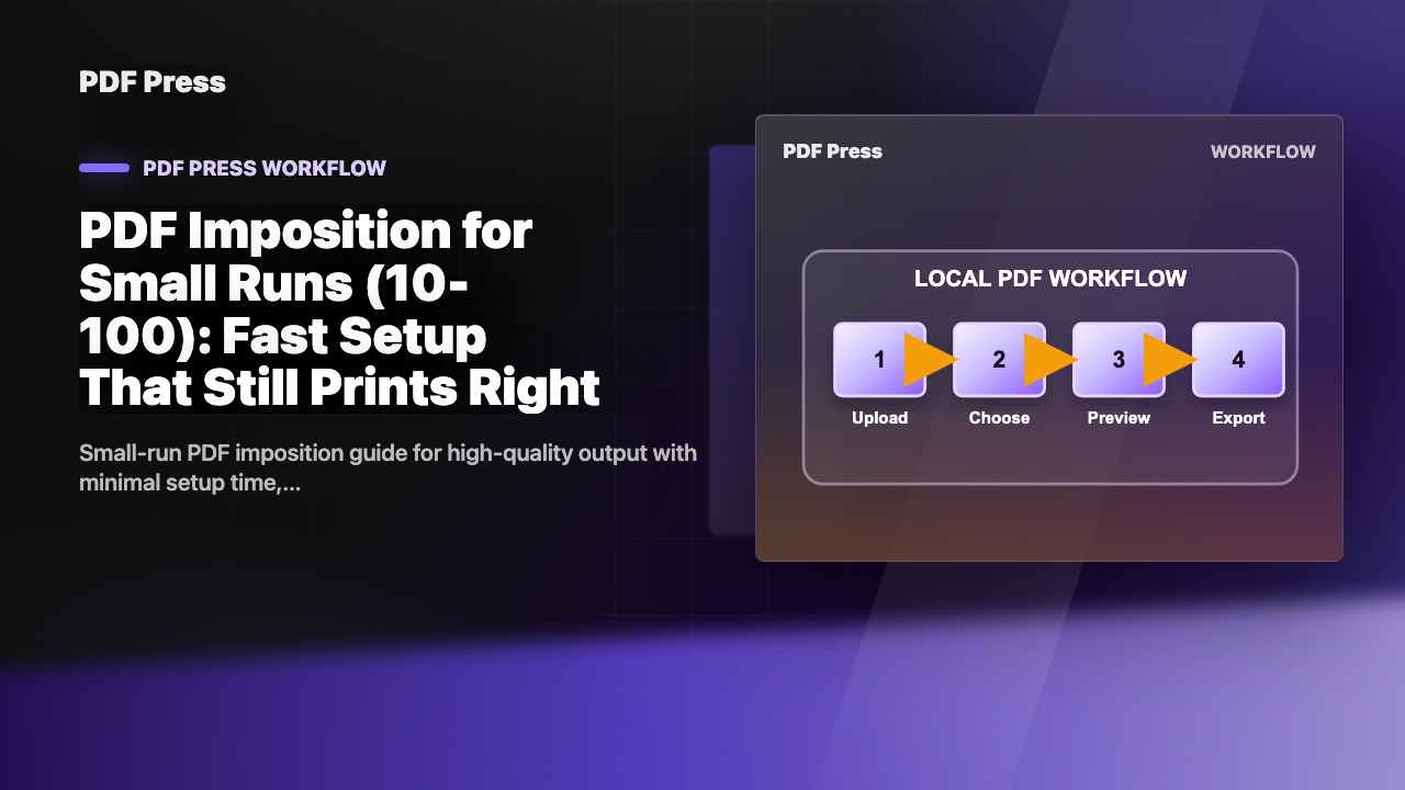 PDF Imposition for Small Runs (10-100): Fast Setup That Still Prints Right cover illustration