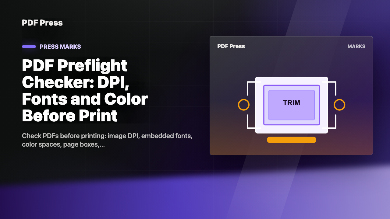 PDF Preflight Checker: DPI, Fonts and Color Before Print cover illustration