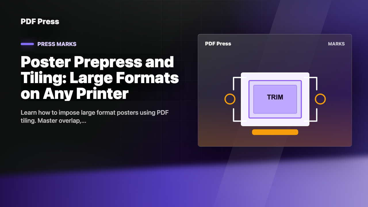 Poster Prepress and Tiling: Large Formats on Any Printer cover illustration