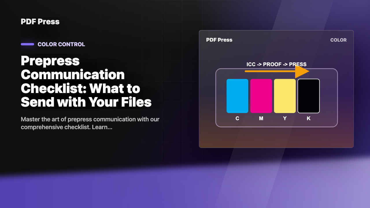 Prepress Communication Checklist: What to Send with Your Files cover illustration