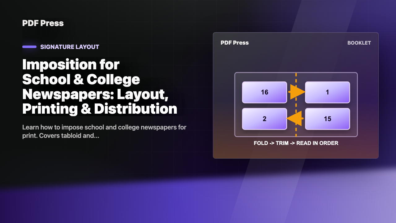 Imposition for School & College Newspapers: Layout, Printing & Distribution cover illustration