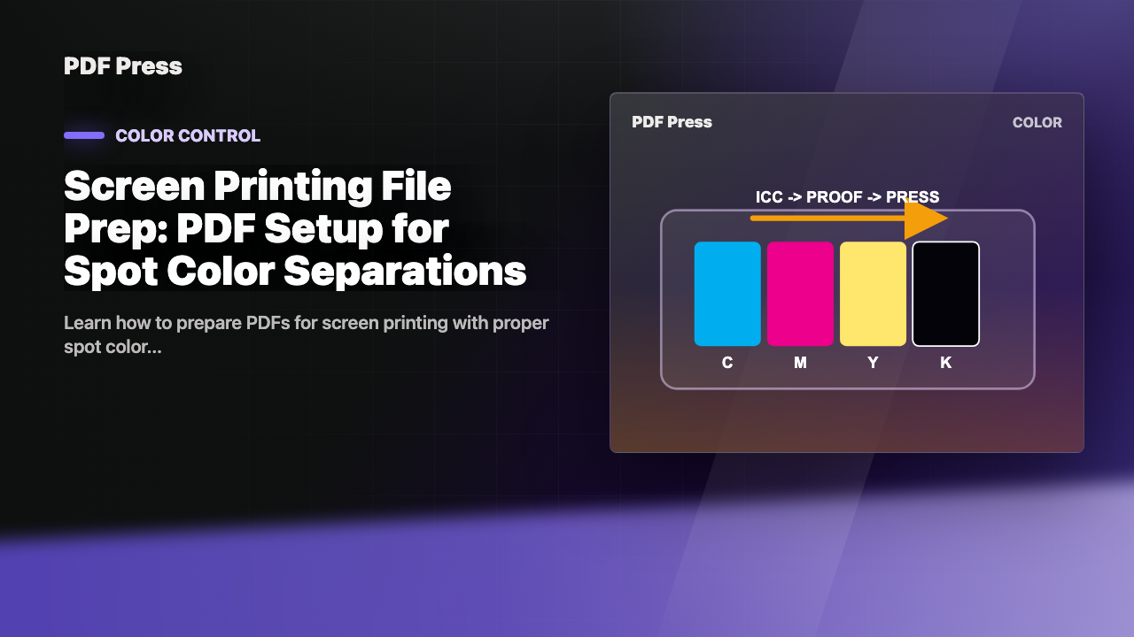 Screen Printing File Prep: PDF Setup for Spot Color Separations cover illustration
