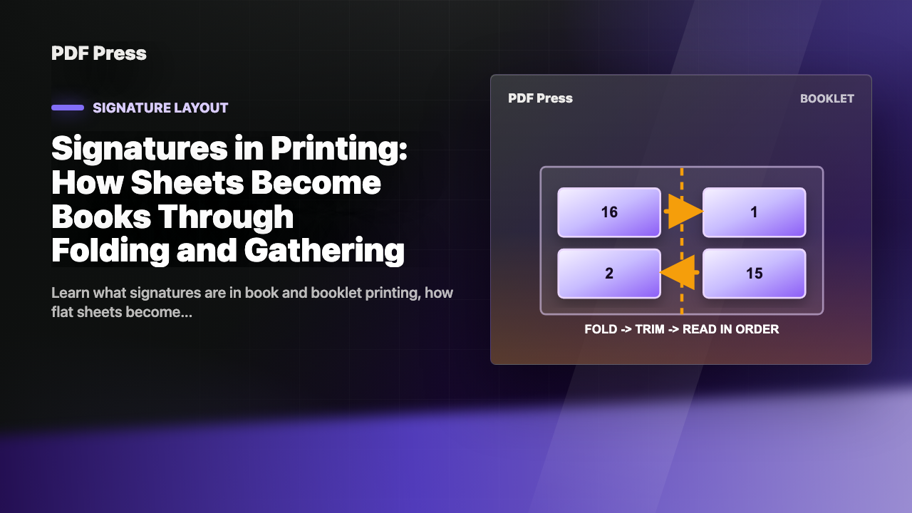 Signatures in Printing: How Sheets Become Books Through Folding and Gathering cover illustration