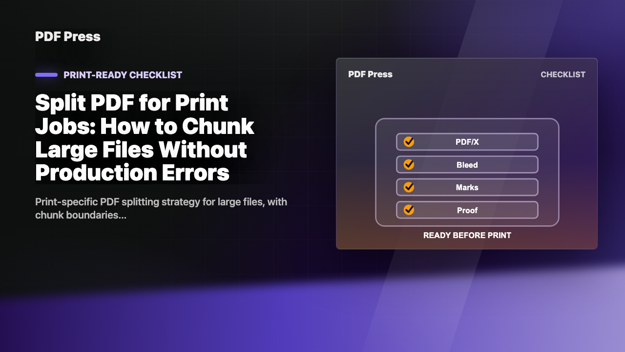Split PDF for Print Jobs: How to Chunk Large Files Without Production Errors cover illustration