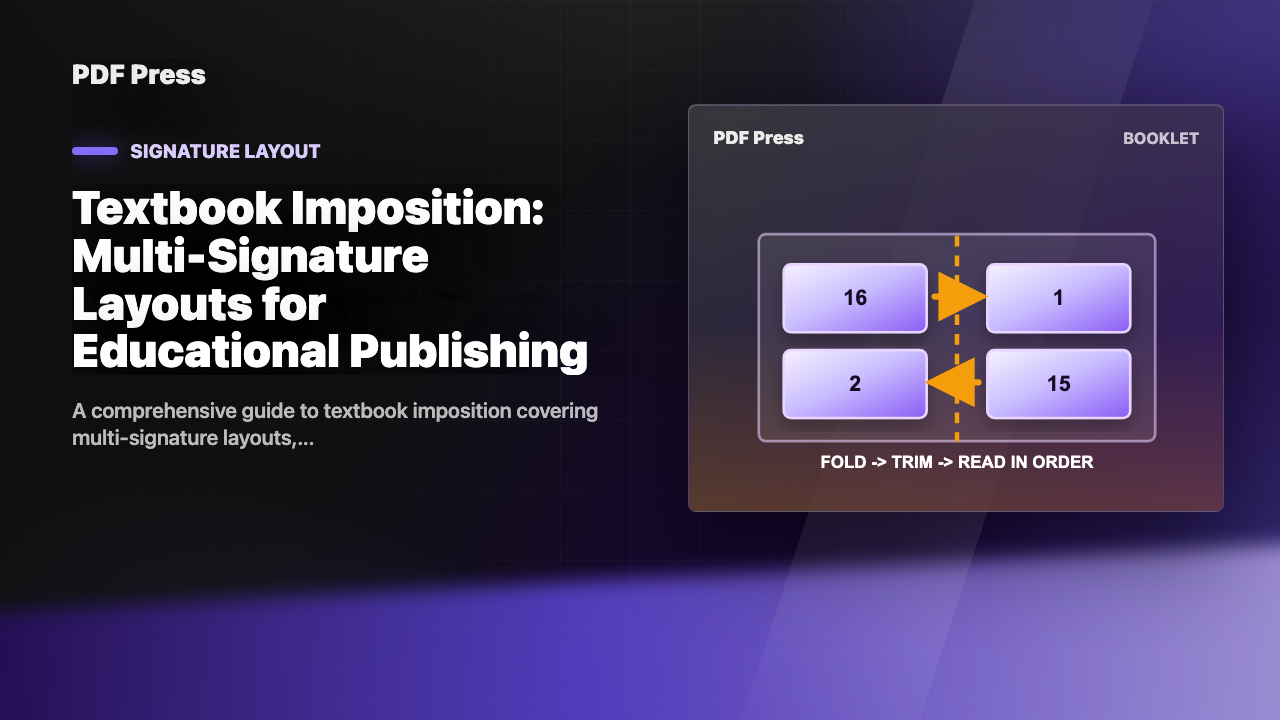 Textbook Imposition: Multi-Signature Layouts for Educational Publishing cover illustration