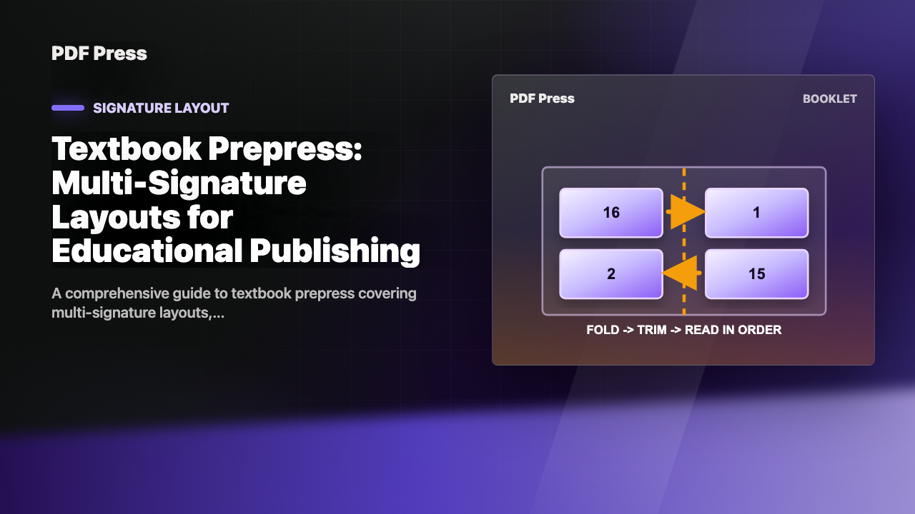 Textbook Prepress: Multi-Signature Layouts for Educational Publishing cover illustration