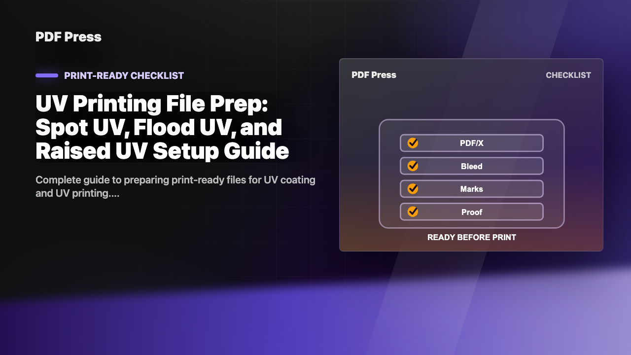 UV Printing File Prep: Spot UV, Flood UV, and Raised UV Setup Guide cover illustration