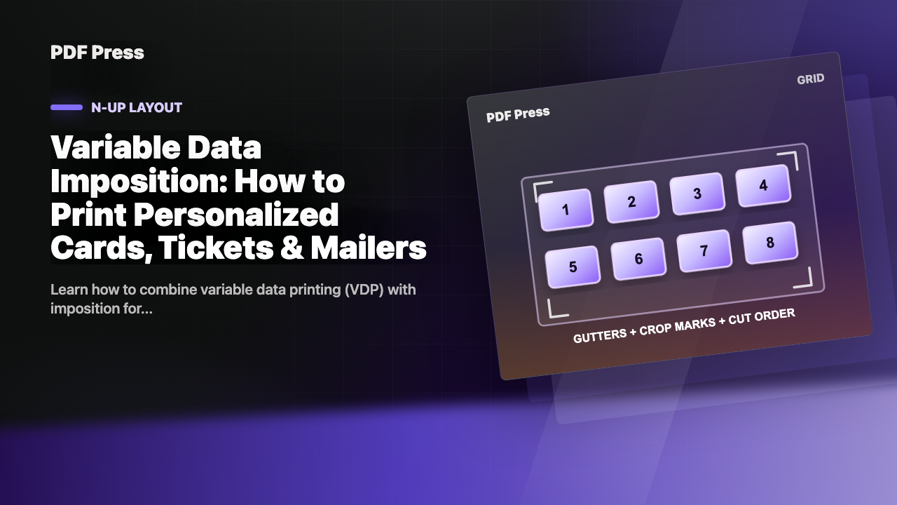 Variable Data Imposition: How to Print Personalized Cards, Tickets & Mailers cover illustration
