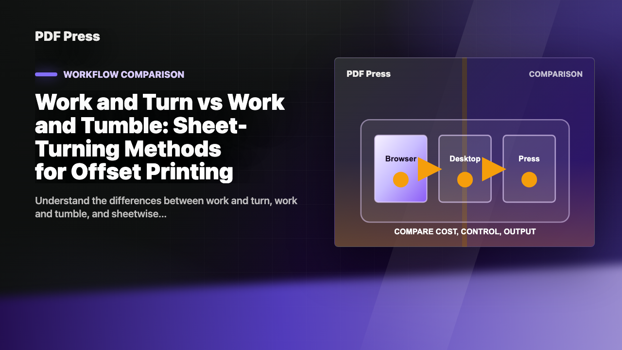 Work and Turn vs Work and Tumble: Sheet-Turning Methods for Offset Printing cover illustration