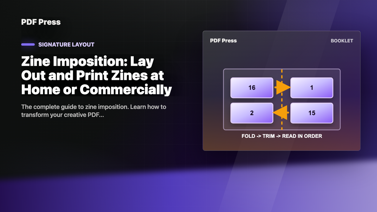 Zine Imposition: Lay Out and Print Zines at Home or Commercially cover illustration