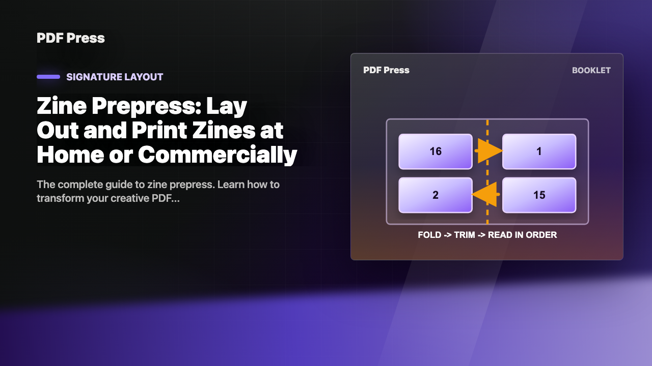 Zine Prepress: Lay Out and Print Zines at Home or Commercially cover illustration