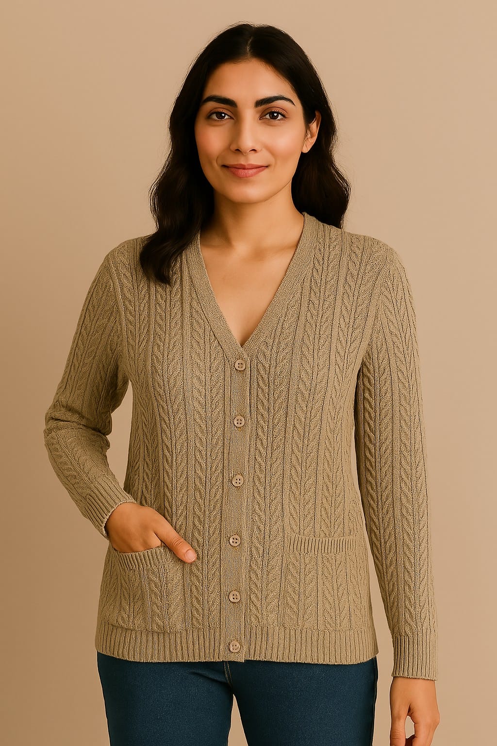 Daffodil Allover Cardigan Pocket