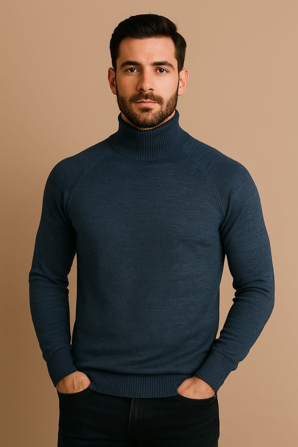 High Neck Plain Fully Fashioned